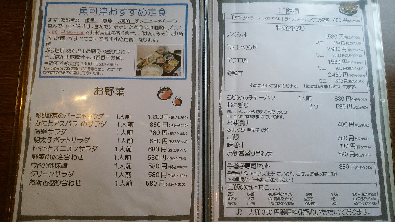 麻布十番の魚可津(うおかつ)で美味しい魚ランチが食べれる