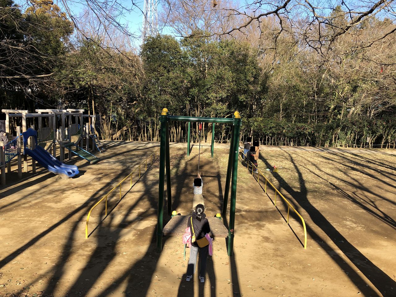 鎌ヶ谷市制記念公園のターザンロープ